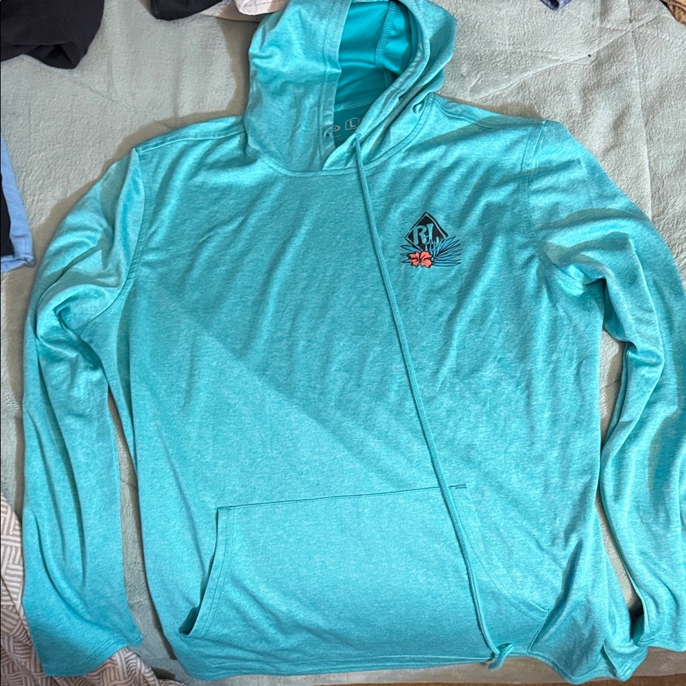 Men's Aqua Long Sleeve Hoodie
